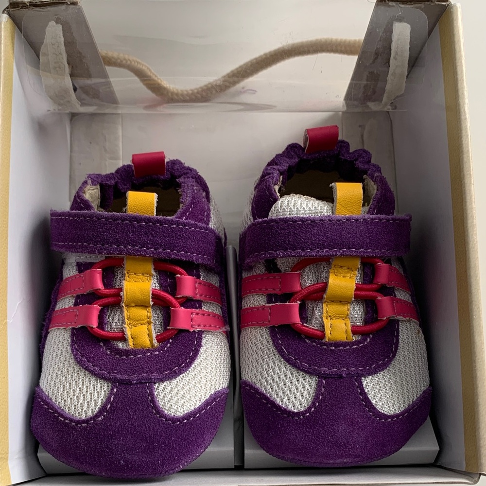 Robeez Purple, White, and Pink Baby Shoes